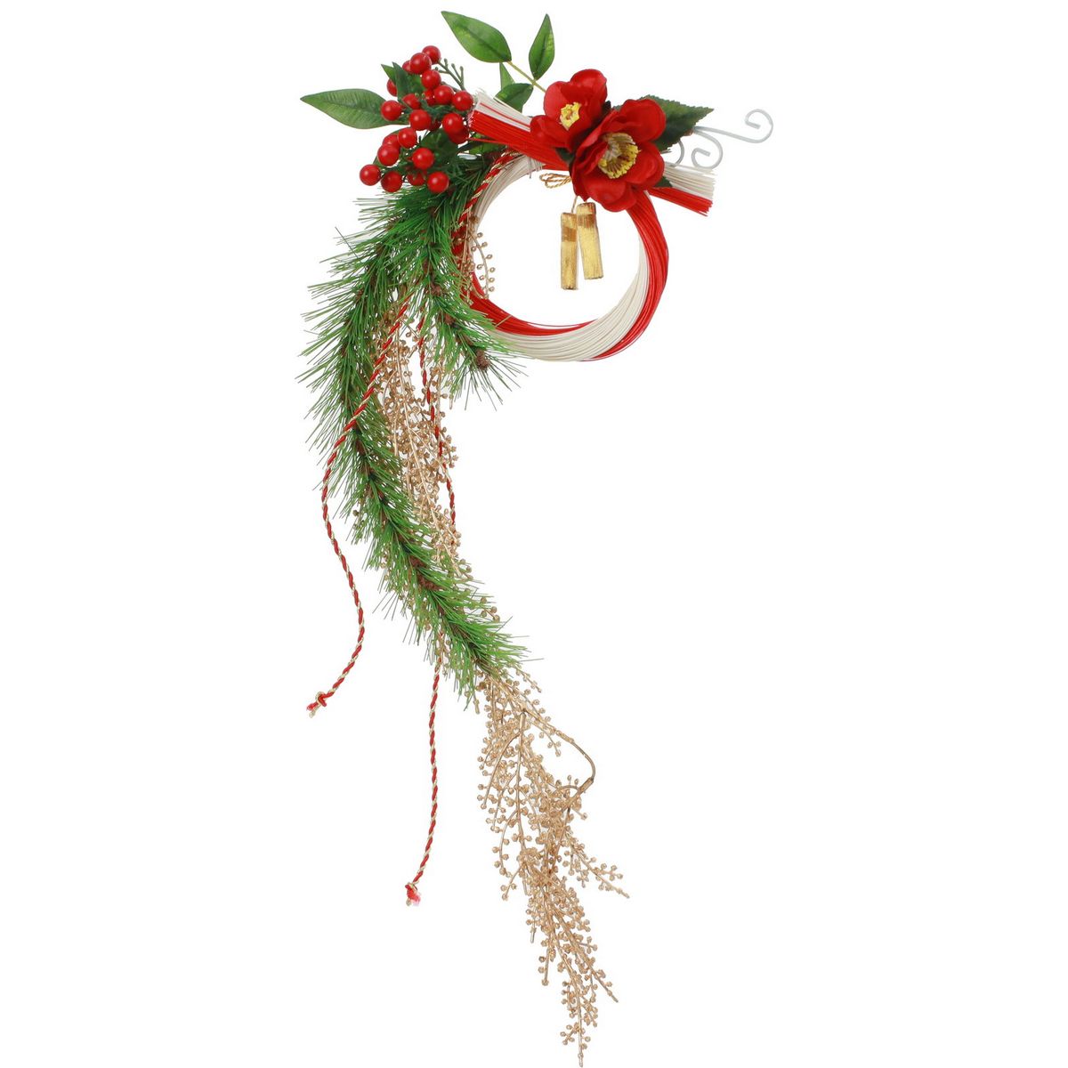 アウトレット◎【造花】YDM/松水引アレンジ(紅白)/NAATW-007