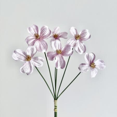 アウトレット◎【造花】アスカ/ベルベットフラワーピック(1袋6本入) #003B ペールピンク/A-73423-3B