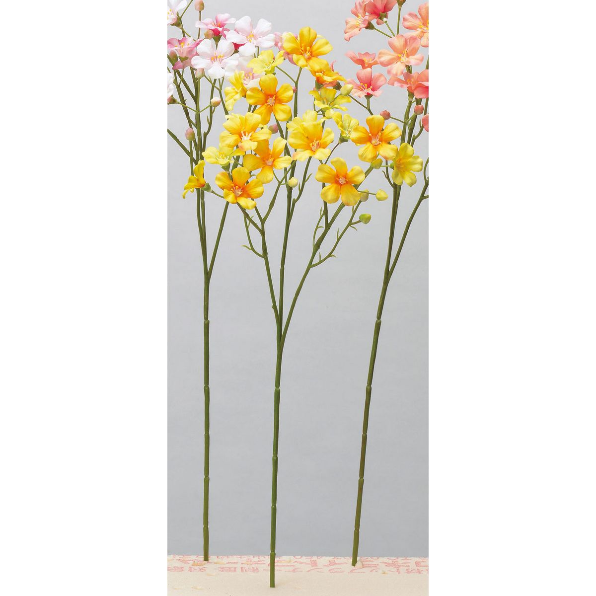 アウトレット◎【造花】アスカ/ミニフラワースプレー×19 つぼみ×14 #010 イエロー/A-34334-10