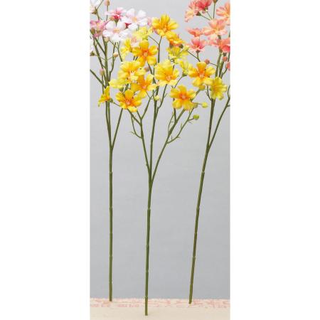 アウトレット◎【造花】アスカ/ミニフラワースプレー×19 つぼみ×14 #010 イエロー/A-34334-10