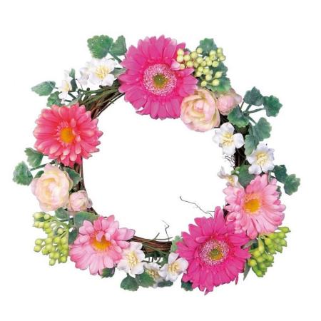 アウトレット◎【造花】YDM/ガーベラリース ピンク/FBC-8144-P