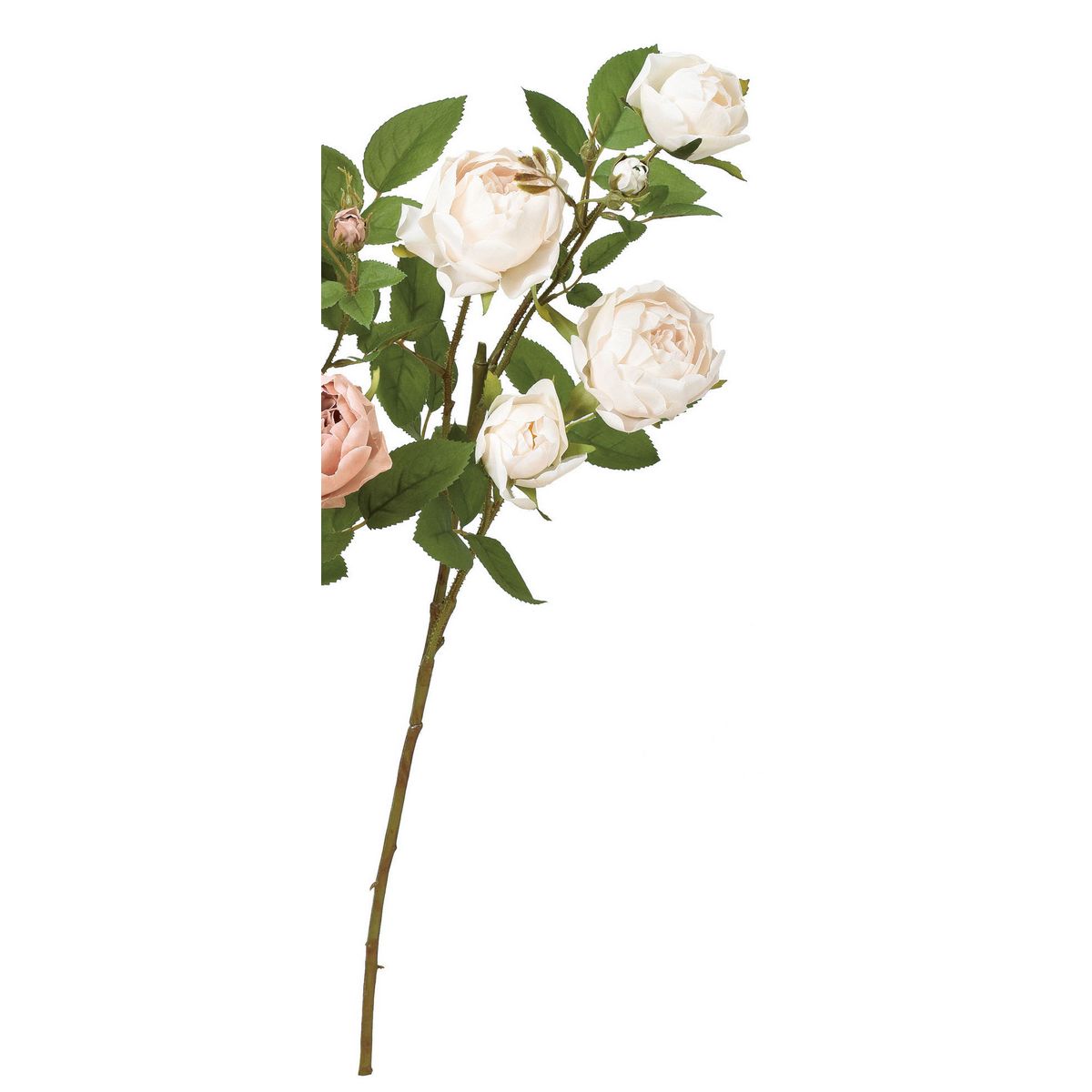 アウトレット◎【造花】アスカ/ローズ×4 つぼみ×3 #011 クリームホワイト/A-34401-11