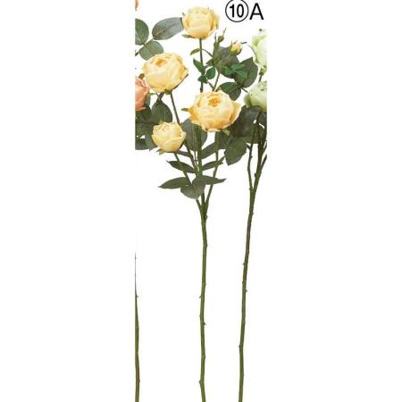 アウトレット◎【造花】アスカ/ローズ×4 つぼみ×3 アンティークイエロー/A-34811-10A