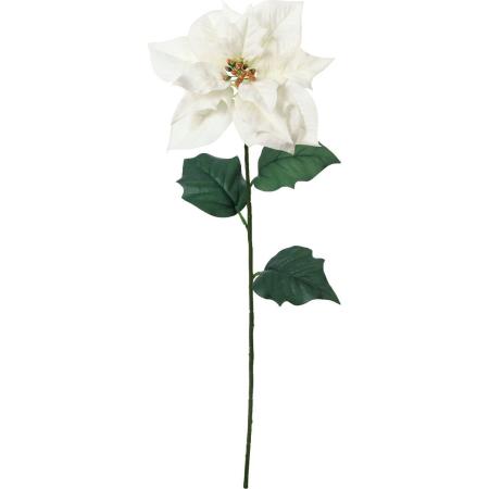 アウトレット◎【造花】YDM/ベルベットシングルポインセチア ホワイト/FS-6231W