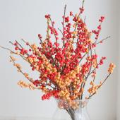 【生花】星野さんのウインターベリー（橙×赤ミックス）1束約10本　40cm【IT-29】