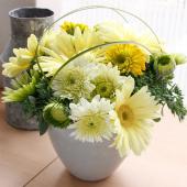 生花】ガーベラのグリーンアレンジキット(☆器・ワイヤー別売りです