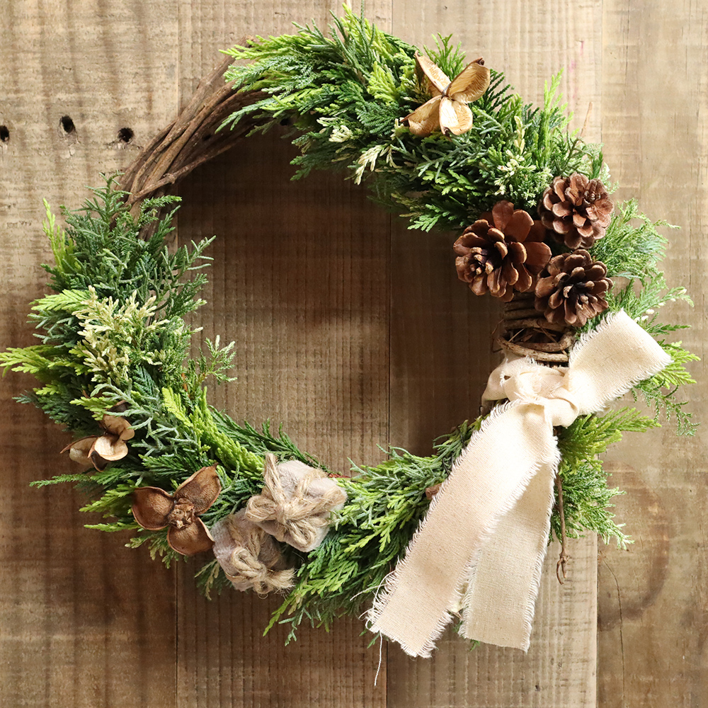 生花 ナチュラル北欧風クリスマスリースキット コットンホワイト 通販 はなどんやアソシエ 生花 ナチュラル北欧風クリスマスリースキット コットンホワイト 通販 はなどんやアソシエ