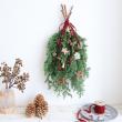 【生花】3つのベルのクリスマススワッグキット(バーガンディ):はなどんやキット