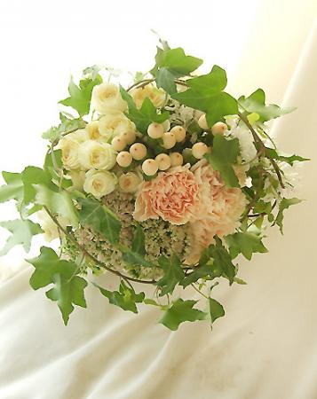 【生花】おまけつき★初秋のレッスンセット:ひだまりアプリコット