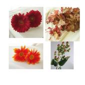 生花】秋のアンサンブルセット:秋色ガーベラと紅葉セット - 花材通販は