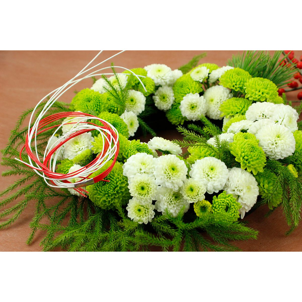 生花】お正月 マムリースキット ーりんー(緑白系)※届日限定:12/24-29