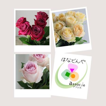 【直前】バラ15本セット(おまかせ3種)  Ver2【生花】