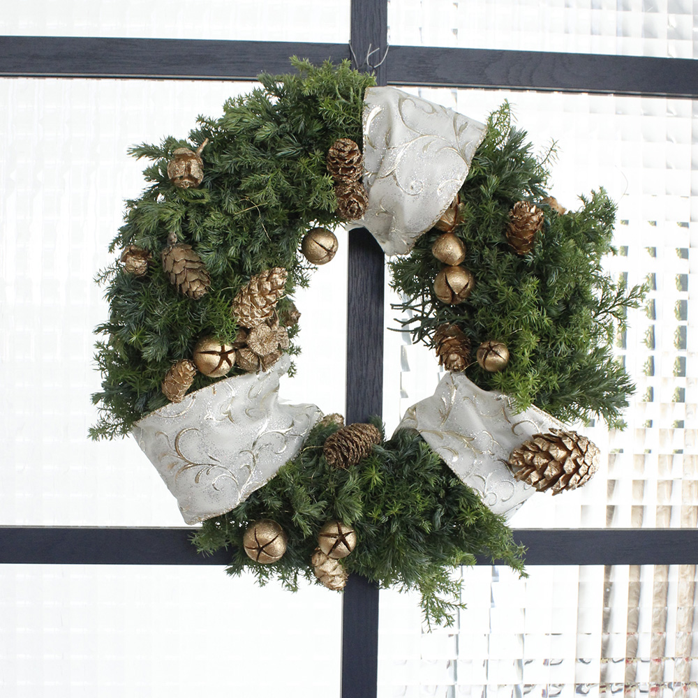 生花 飾りつけ簡単 オレゴンモミのクリスマスリースキットb コーン リボン白 通販 はなどんやアソシエ 生花 飾りつけ簡単 オレゴンモミのクリスマスリースキットb コーン リボン白 通販 はなどんやアソシエ