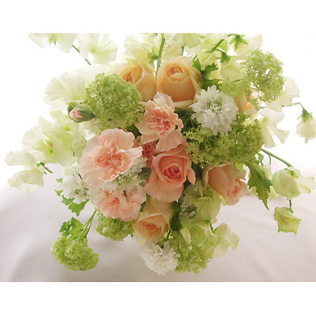 生花】母の日☆バラ キャラメルアンティーク(淡いオレンジクリーム