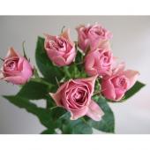 フランスアンティーク　バラのブーケ 19世紀 フランスアンティーク 薔薇の布花 ブーケ（フランス