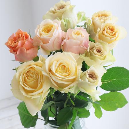 【生花】金田バラ園のバラ(イエロー&オレンジミックス)40cm 愛知県【OT】