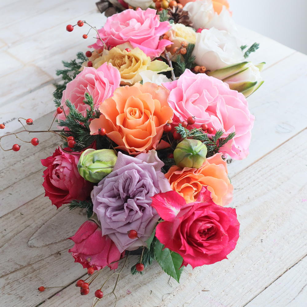 生花】バラ アーリエス+(ピンク系)金田バラ園【OT】 - 花材通販はなど