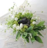 生花】季節のフラワーセット♪すずらんのグリーンリース(うきうき花