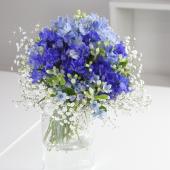 【生花】季節のフラワーセット　デルフィのブルーなブーケ（うきうき花レシピ企画）