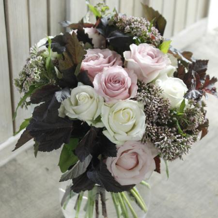 【生花】季節のフラワーセット:モーブピンクとブラウンの秋ブーケ