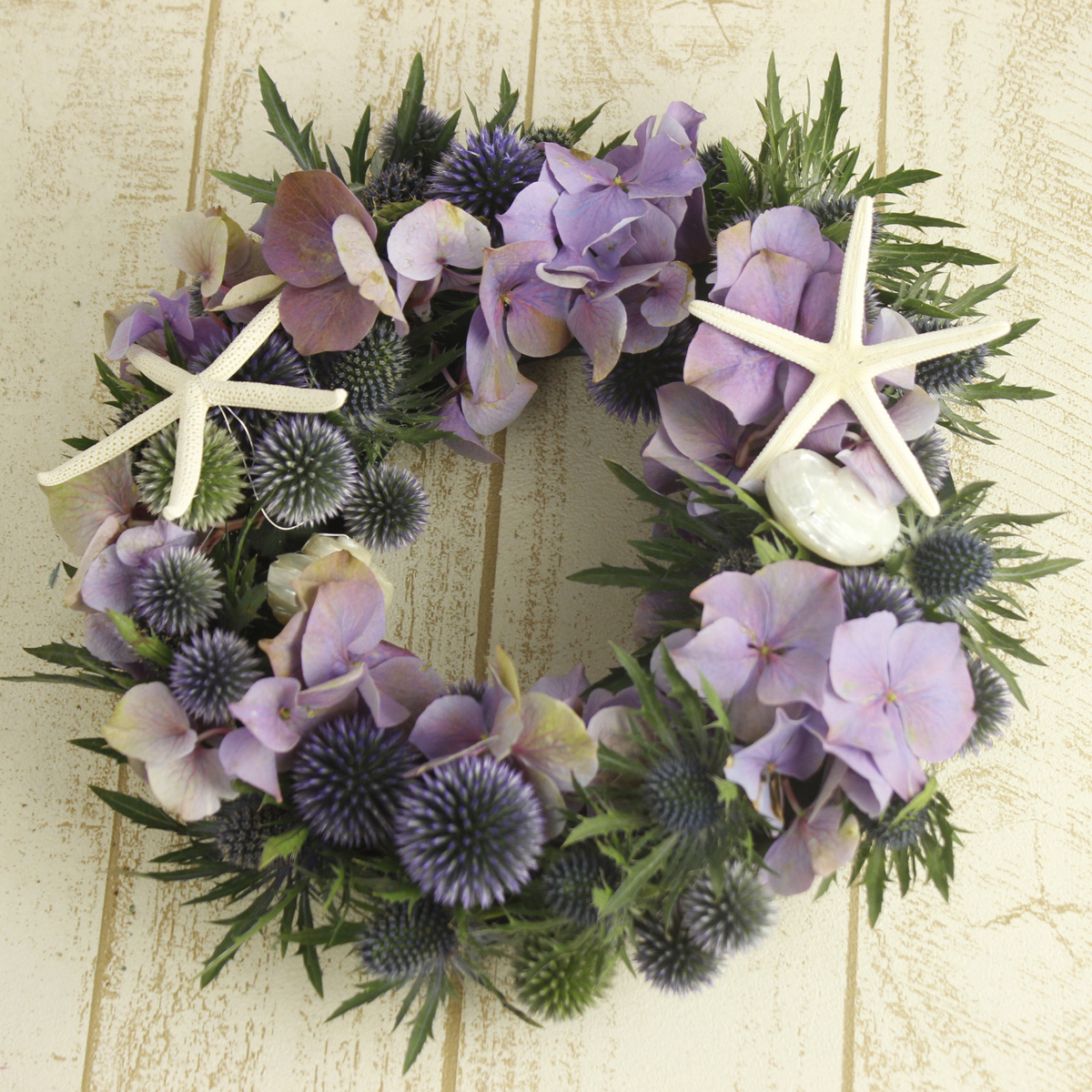 生花】季節のフラワーセット♪ 夏のブルーリース ミニセット 15センチ