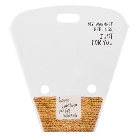 【生花/即納】鉢カバー/ナチュラルバスケットスタンドバッグ-M ※ばら売り【S3-42】【生花のお買い上げ時のみご注文頂けます】